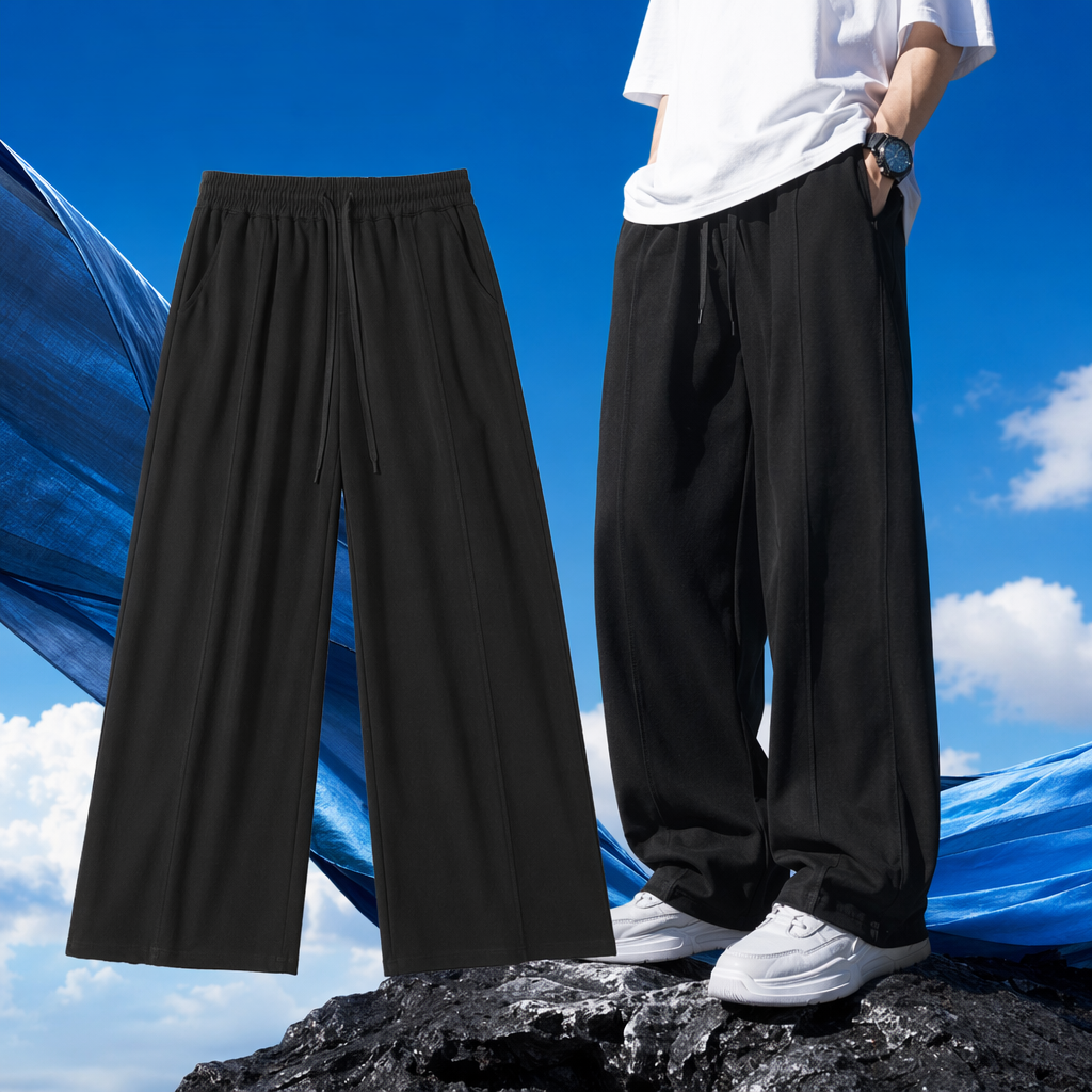 Black Tencel 9-inch trousers for women, high-waisted, slimming and draping casual pants Specification image