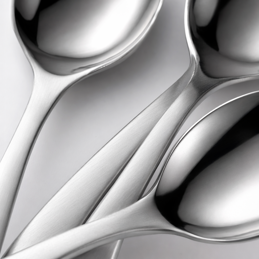 Silver stainless steel spoons, a simple household table spoon set Application Scenario
