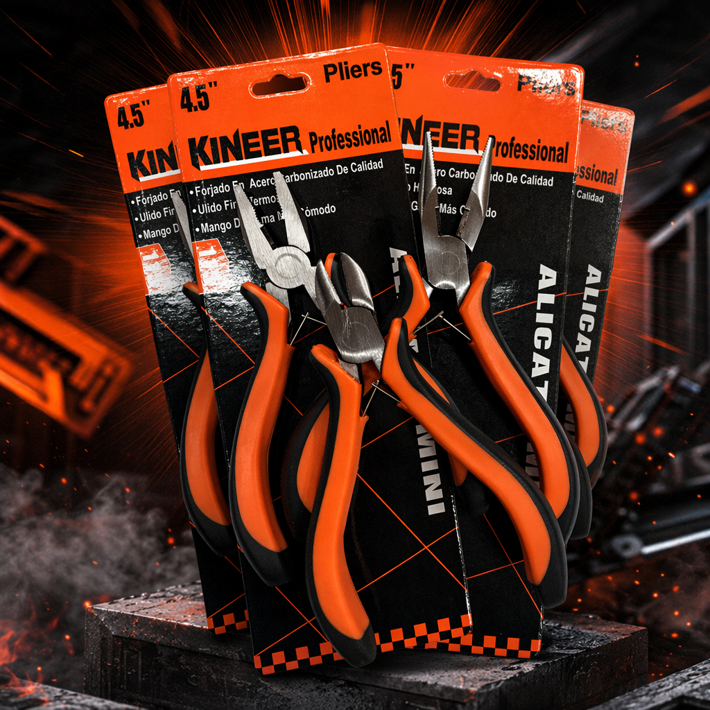 Orange and black handle pliers set, a multi-functional stainless steel tool specially designed for electricians Specification image