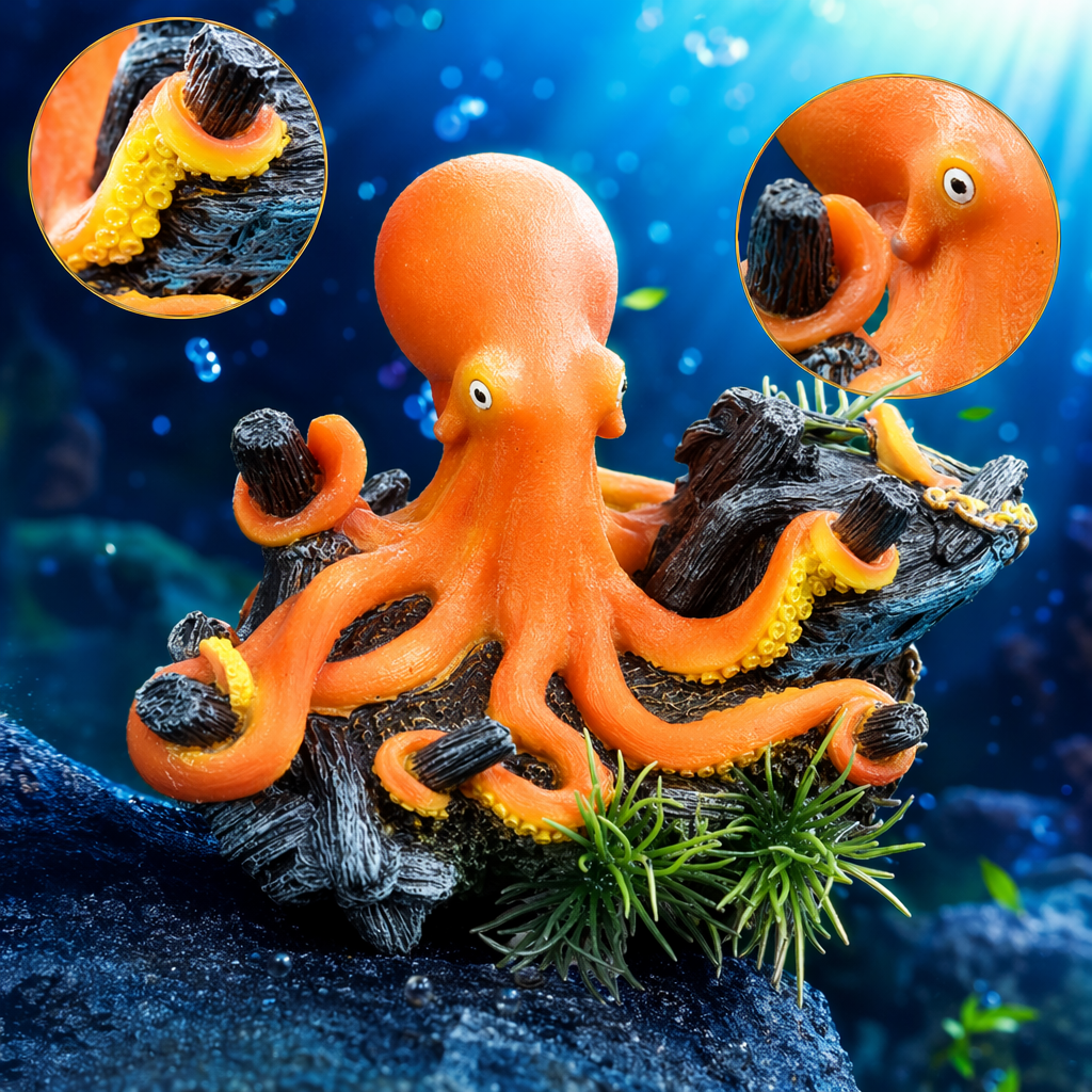 Orange octopus creative home decor, cute and soft desktop decoration Specification image