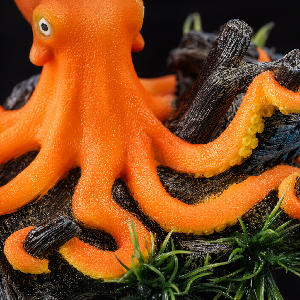 Orange octopus creative home decor, cute and soft desktop decoration Application Scenario