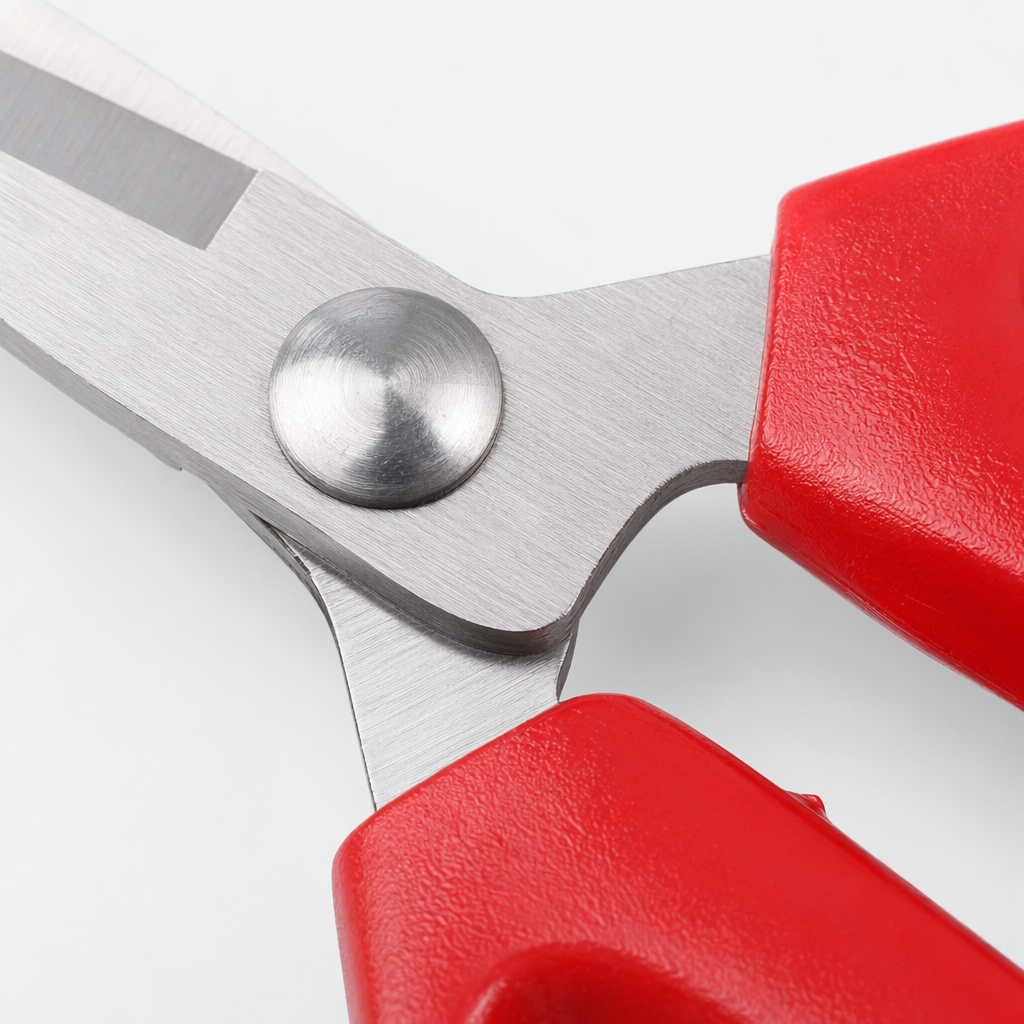 Red handle scissors, stainless steel sharp, multi-functional for cutting paper and cloth at home Application Scenario