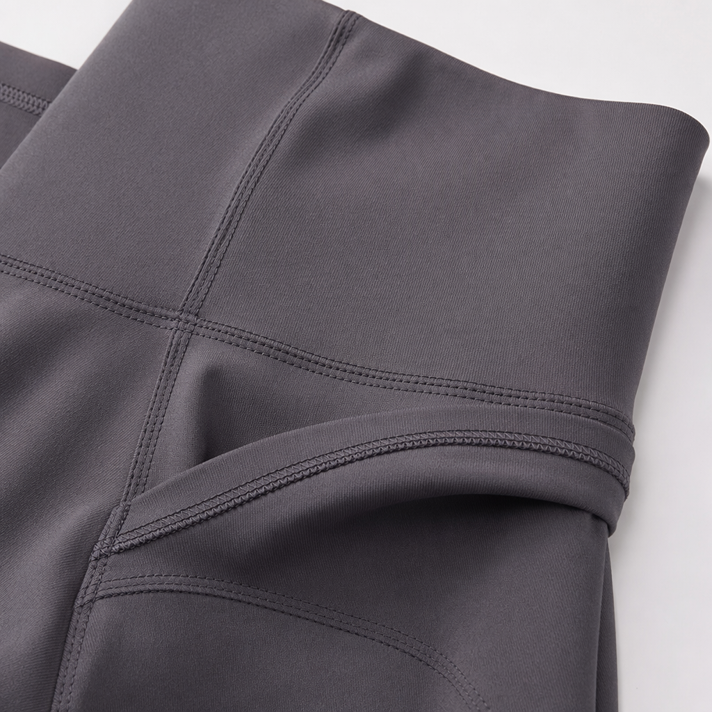 Grey high-waisted flared pants for women, with a slimming and form-fitting look, are the same as those for models Application Scenario