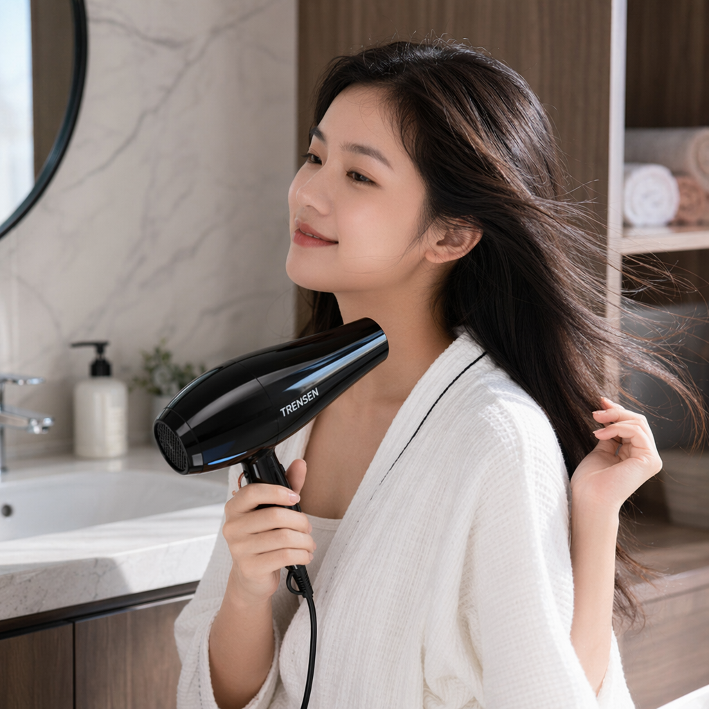 Black hair dryer, household high-power negative ion quick-drying silent hair care dryer details Picture