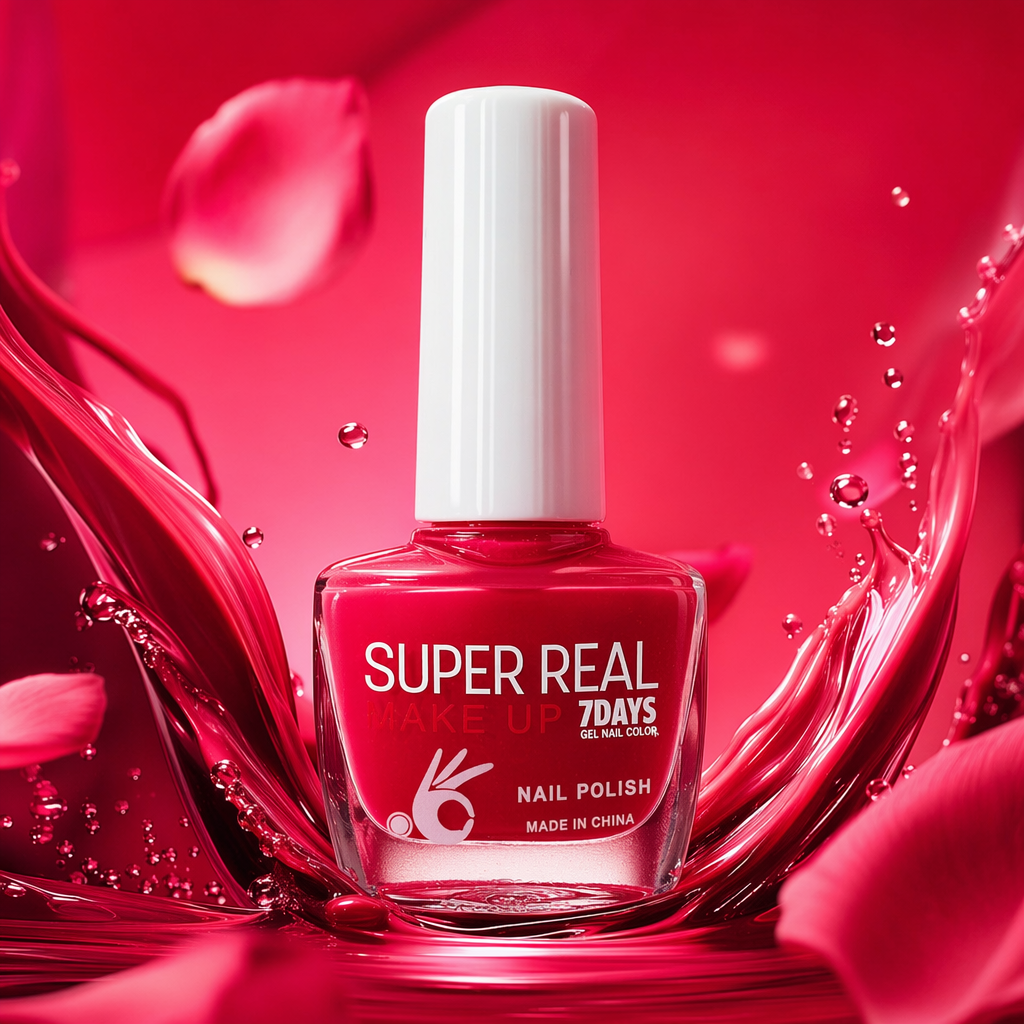 Red nail polish bottle with frosted glass texture, fashionable and simple nail tool storage container Specification image