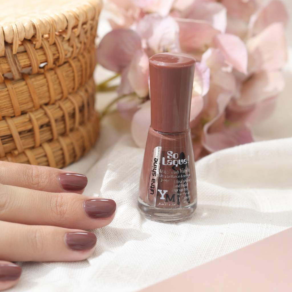 Brown nail polish bottle with frosted glass texture, fashionable and simple nail tool storage container details Picture
