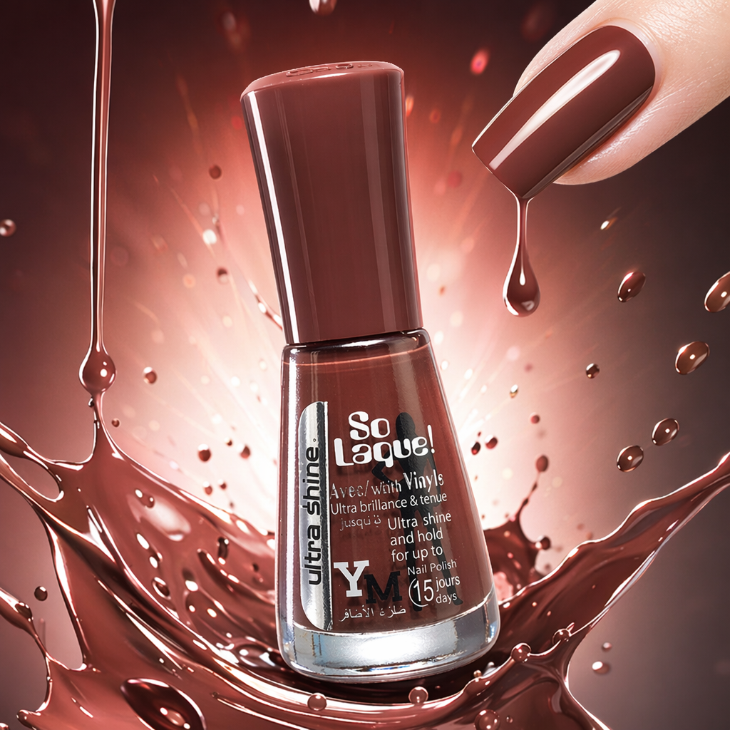 Brown nail polish bottle with frosted glass texture, fashionable and simple nail tool storage container Specification image