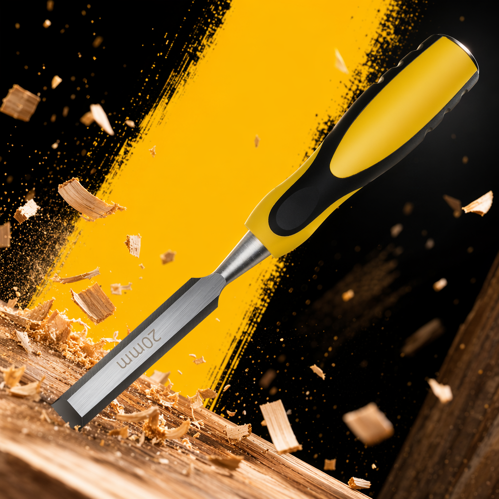 Yellow and black handle woodworking chisel, professional woodcarving chisel set, hand carving tools Specification image