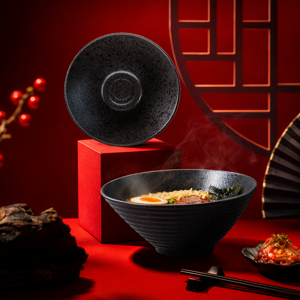 Black-spotted ceramic bowl, a simple household dining bowl, rice bowl and soup bowl, with underglaze painting technique Specification image
