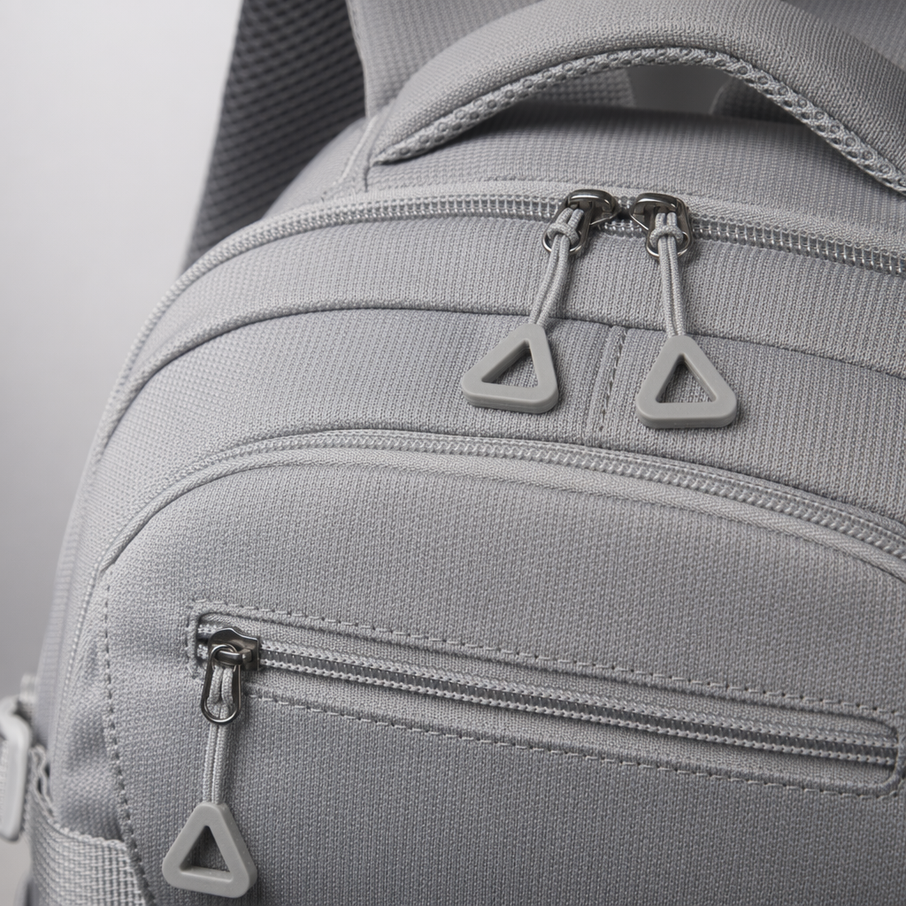 The grey backpack is a lightweight and large-capacity student commuting travel backpack Application Scenario