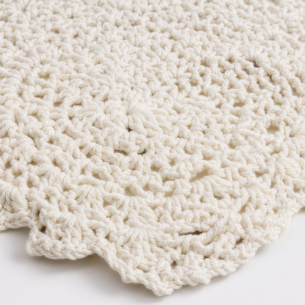 White crocheted flower-shaped cushions for home decoration, round table MATS, flowerpot MATS, teacup MATS, indispensable cushions on antique shelves, hand-woven Application Scenario