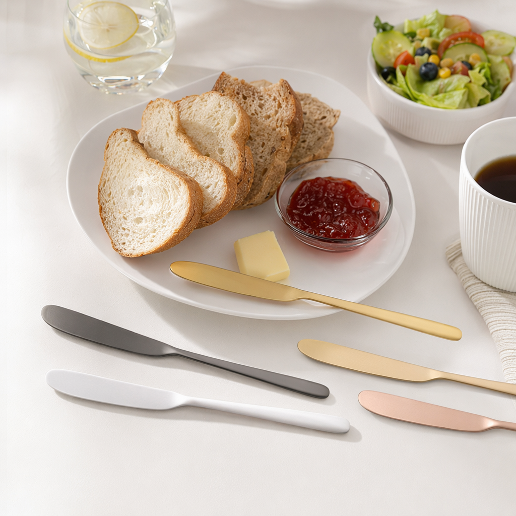 Multi-color metal butter knife kitchen stainless steel butter cutting tool set details Picture