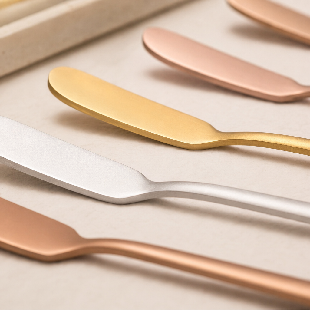 Multi-color metal butter knife kitchen stainless steel butter cutting tool set Application Scenario