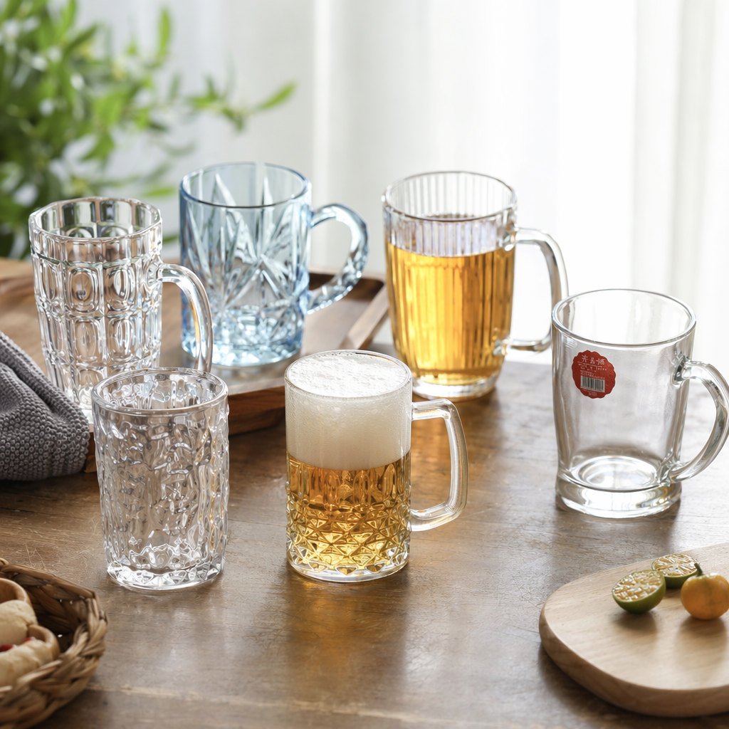 Transparent glass cup, high borosilicate heat-resistant household simple water cup, lead-free eco-friendly direct drinking cup details Picture