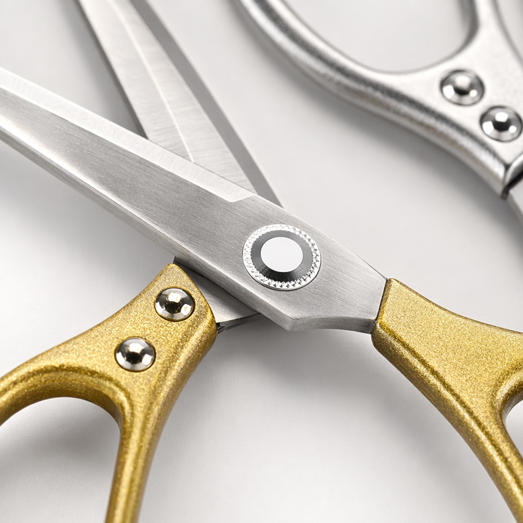 Golden handle scissors and silver handle scissors, high-quality stainless steel household cutting tools Application Scenario