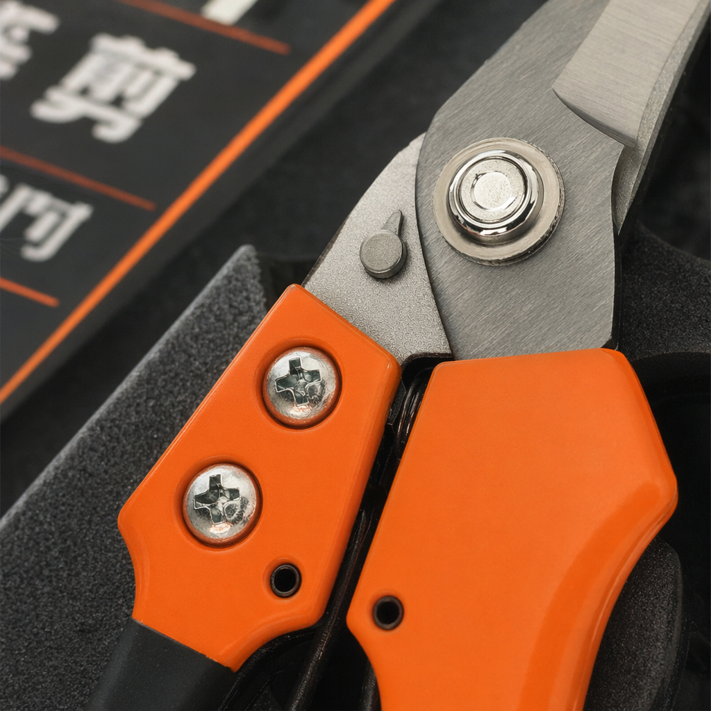 Orange and black striped garden scissors, high-carbon steel sharp pruning shears, garden hand scissors Application Scenario