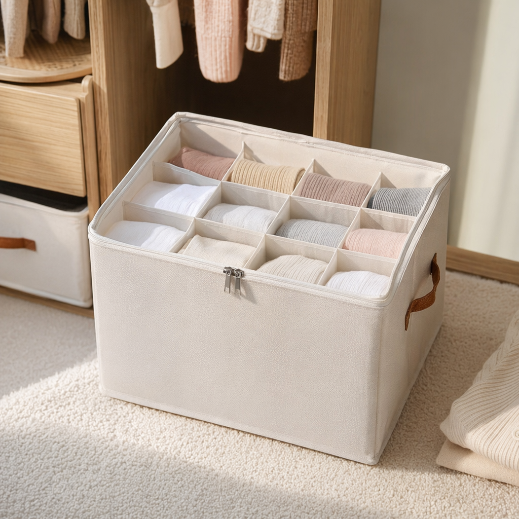 Beige shoe box storage box, simple and large-capacity household sorting box, empty shoe box details Picture