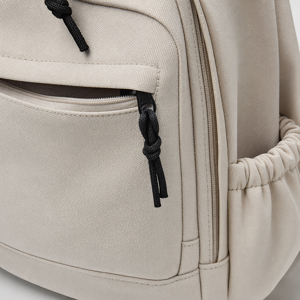 This white backpack is simple, versatile, lightweight and has a large capacity for student commuting and travel Application Scenario