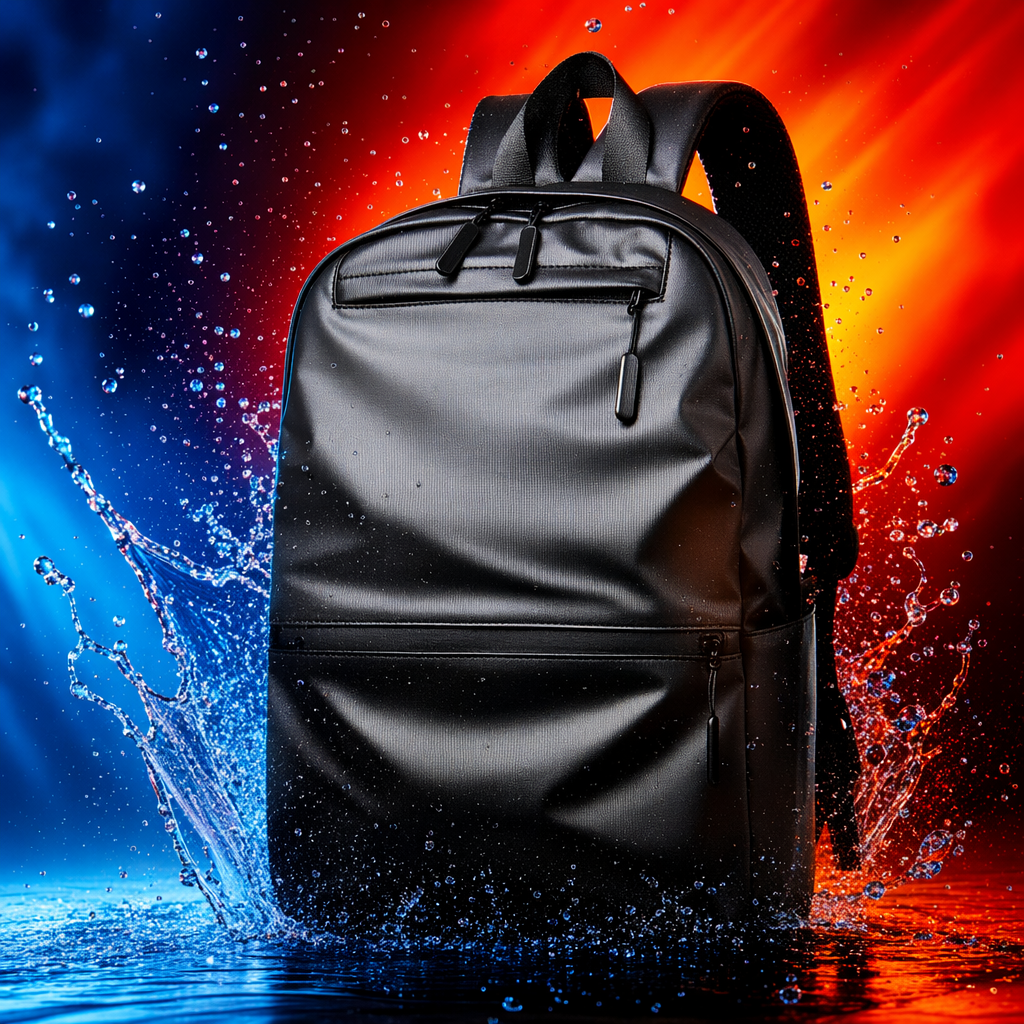 The black nylon water-resistant commuting backpack is lightweight and wear-resistant for daily school use Specification image