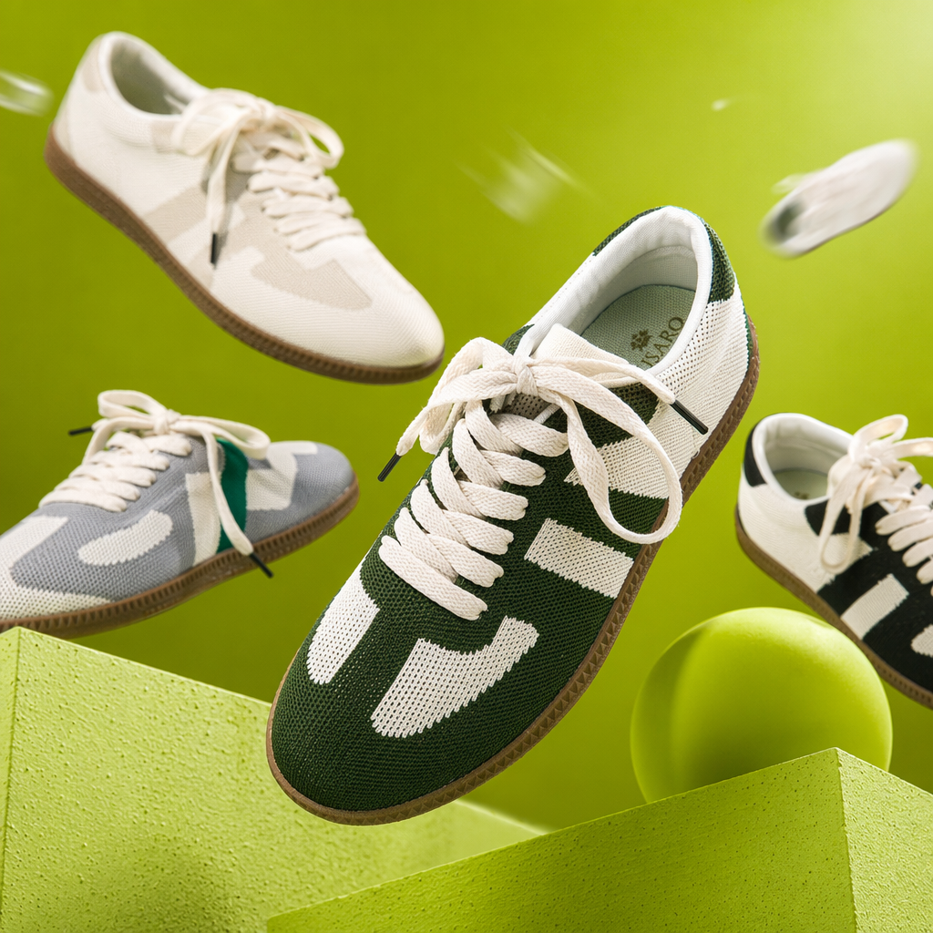 Green and white color-blocked mesh sports shoes, breathable and lightweight, unisplendable casual running shoes Specification image
