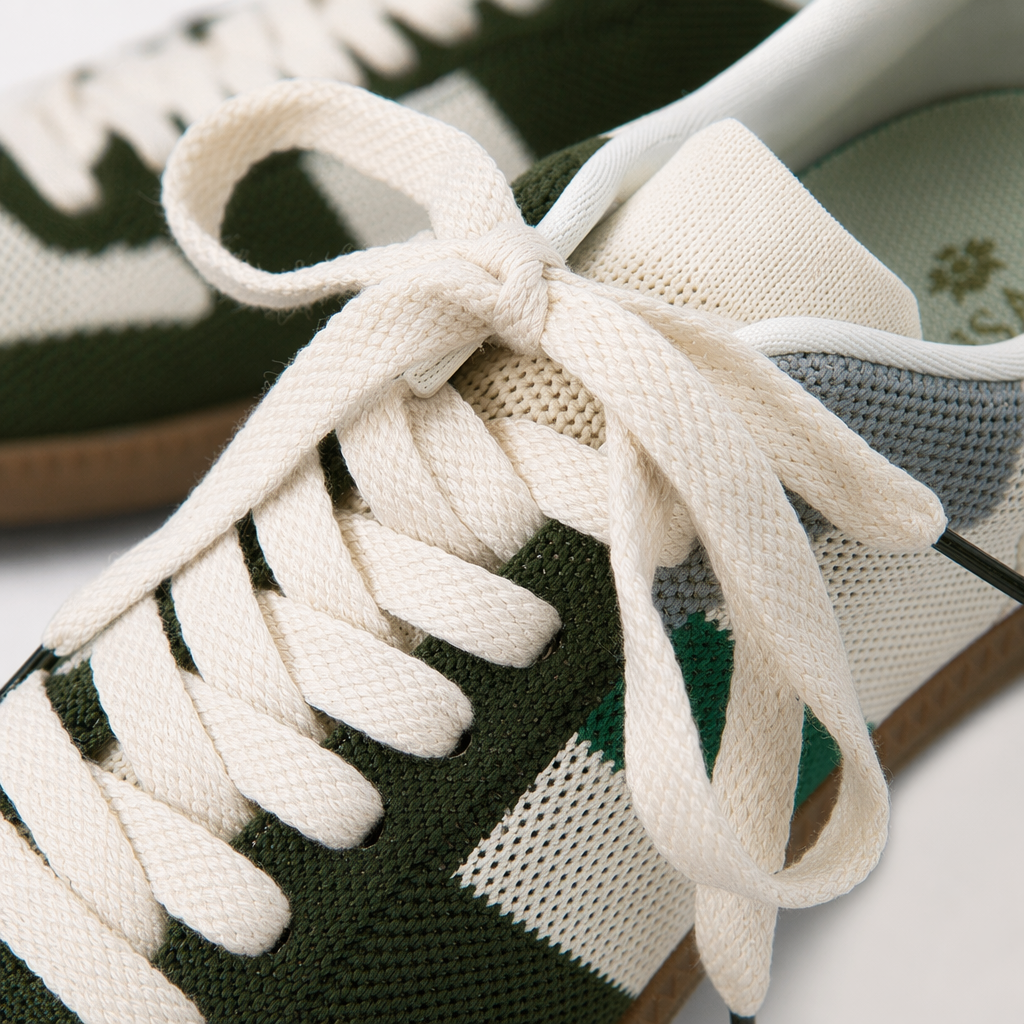 Green and white color-blocked mesh sports shoes, breathable and lightweight, unisplendable casual running shoes Application Scenario