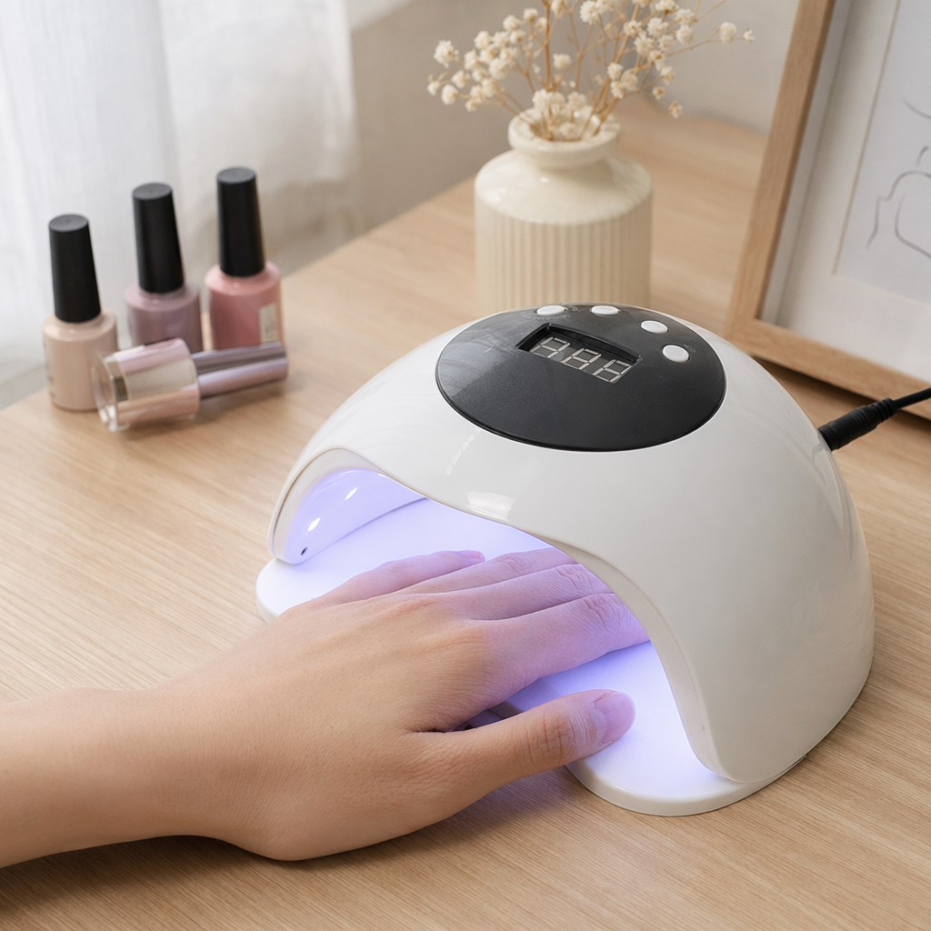 White nail lamp, 48W high-power UVLED light therapy device, for home use in nail salons details Picture