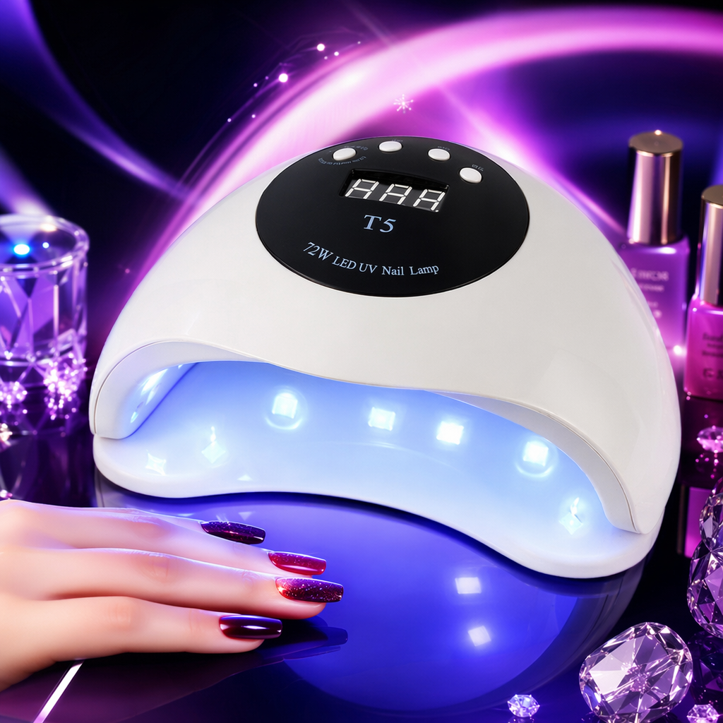 White nail lamp, 48W high-power UVLED light therapy device, for home use in nail salons Specification image