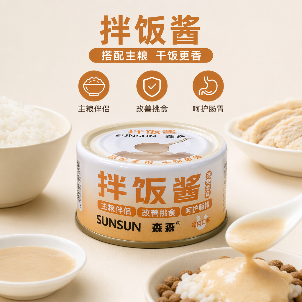 Sensen Pet Snacks Chicken Flavor Cat Mixed Rice Sauce 85g Protects the stomach and improves picky eating