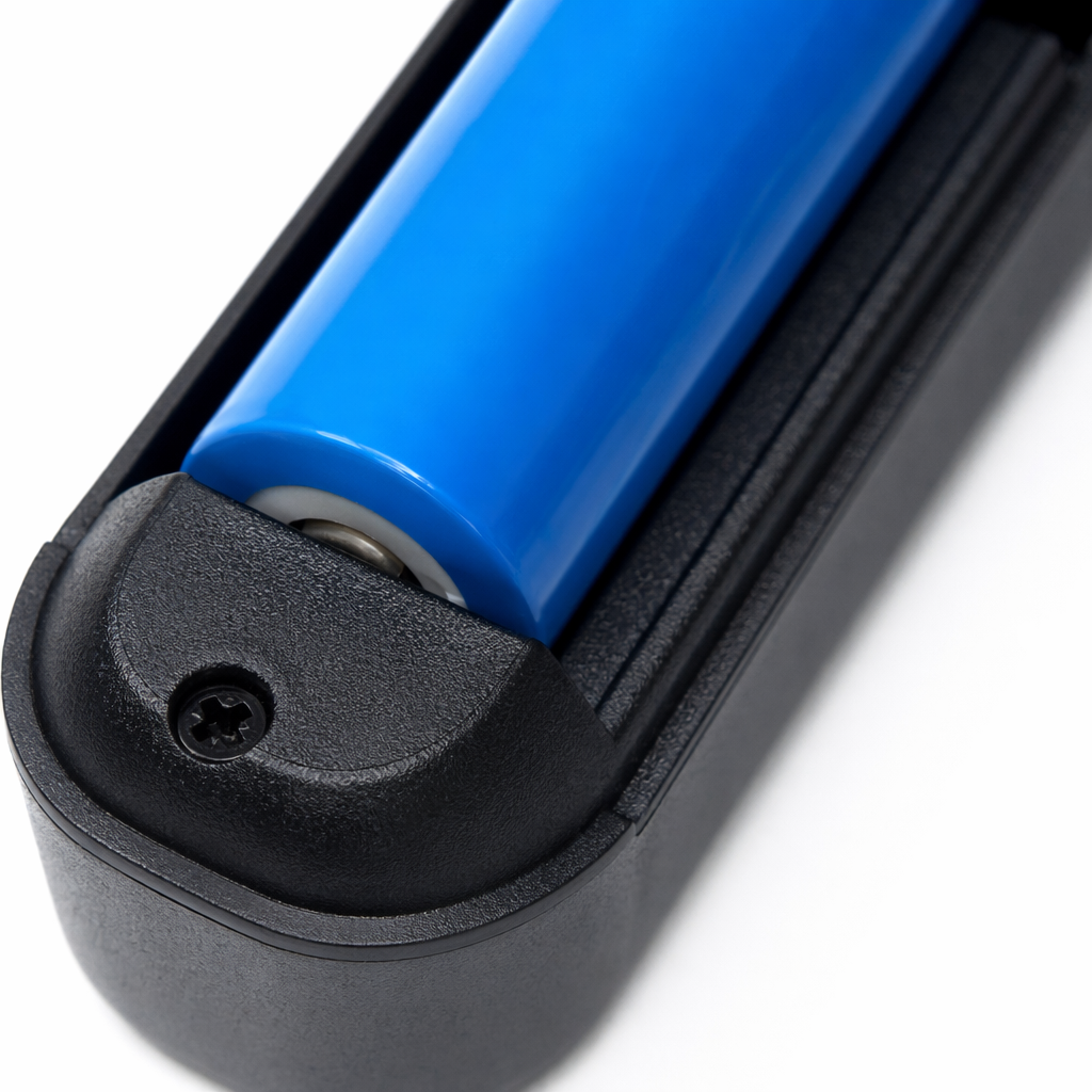 A universal fast-charging portable charging device with a black charger and a blue battery Application Scenario