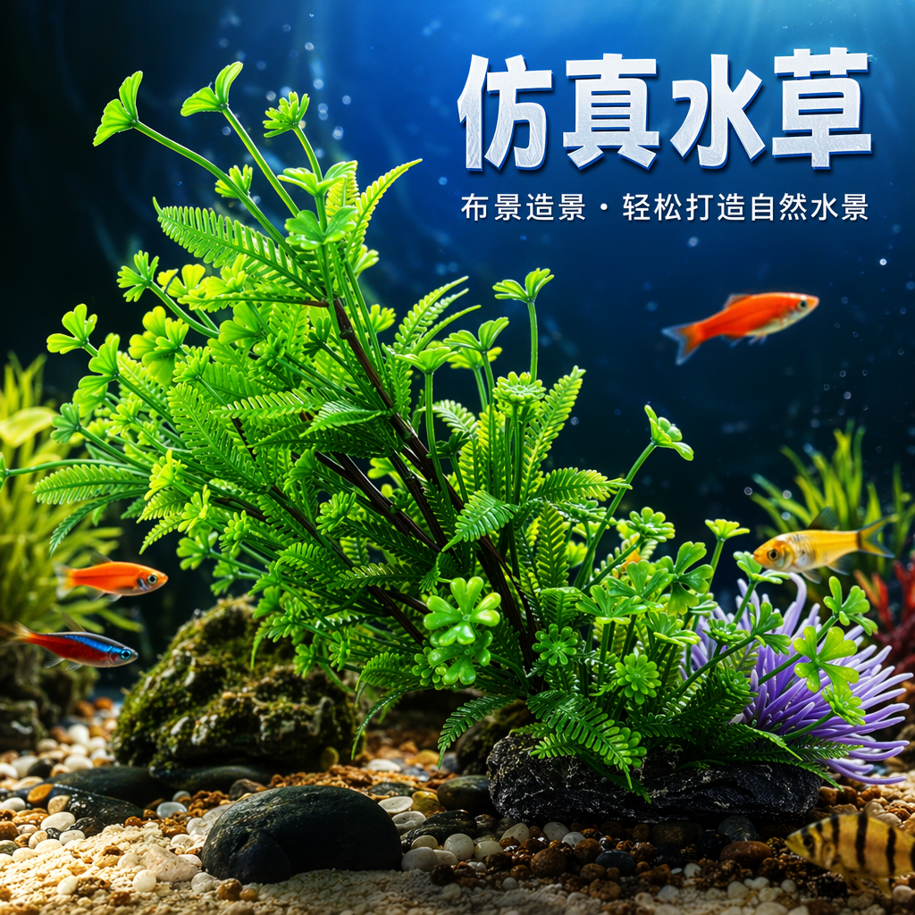 Green artificial aquatic plant decorative items for home fish tank landscaping Specification image