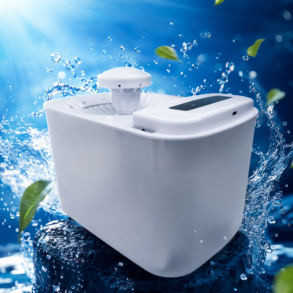 White pet water dispenser with silent circulation and automatic constant pressure for cats and dogs Specification image