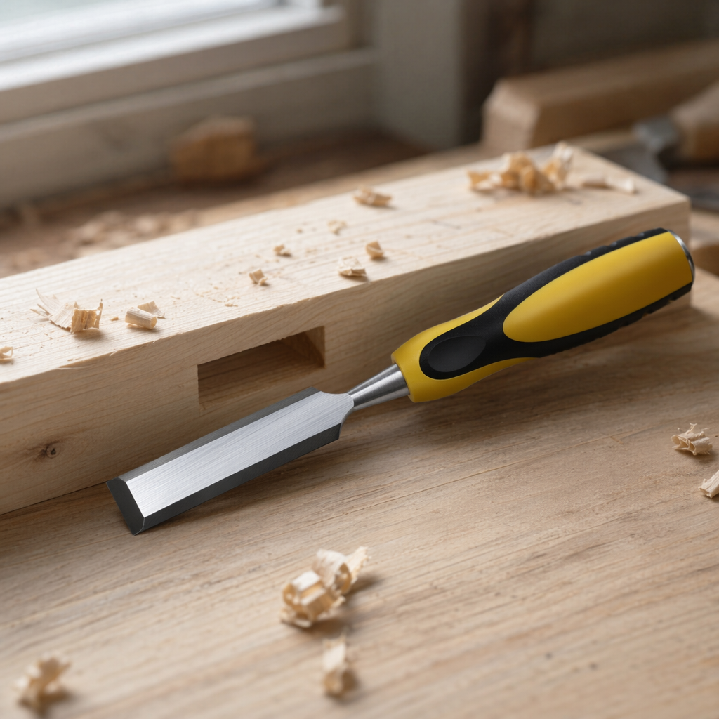 Yellow and black handle, beech wood handle, woodworking chisel, 30mm flat chisel, hand-carved, special for furniture repair details Picture