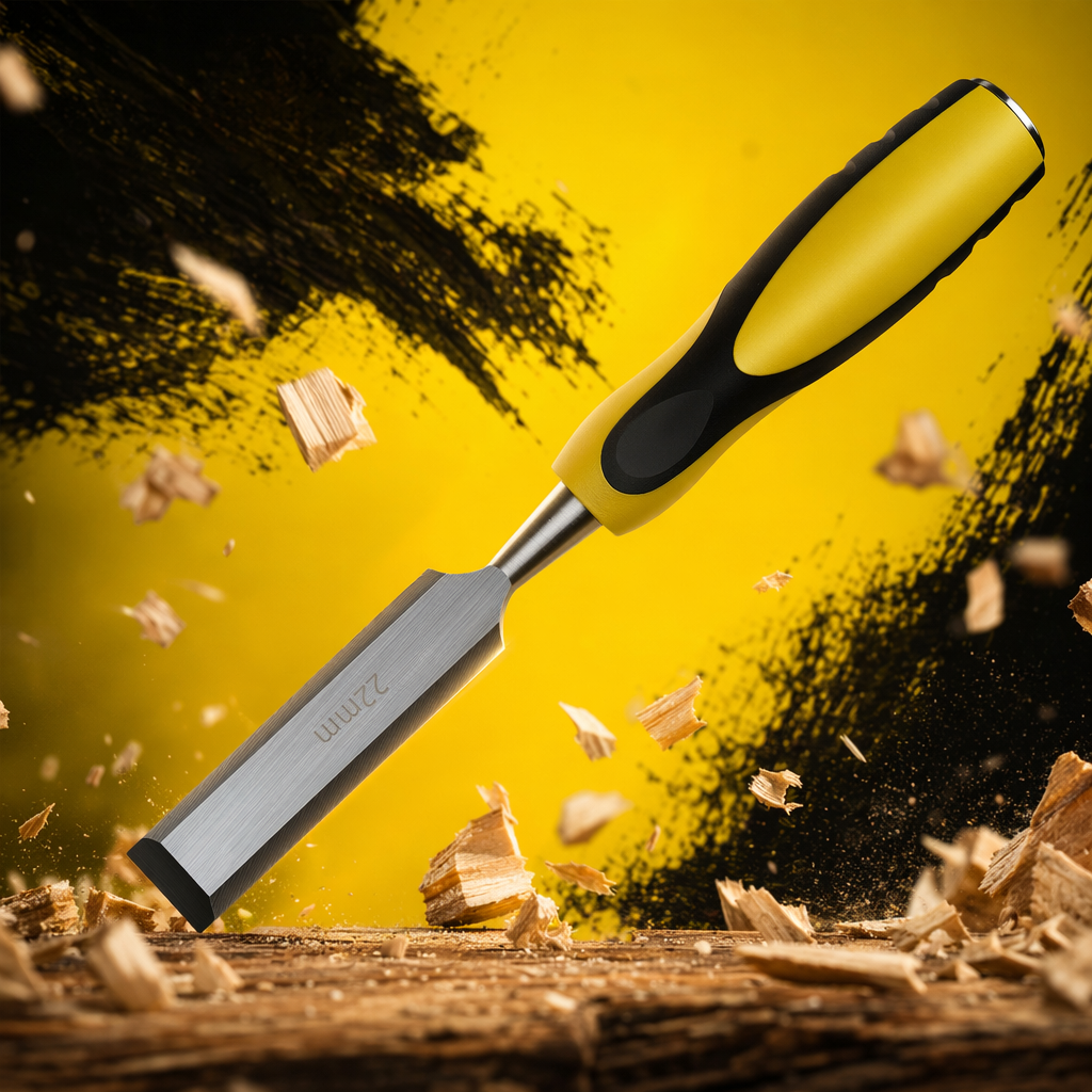 Yellow and black handle, beech wood handle, woodworking chisel, 30mm flat chisel, hand-carved, special for furniture repair Specification image