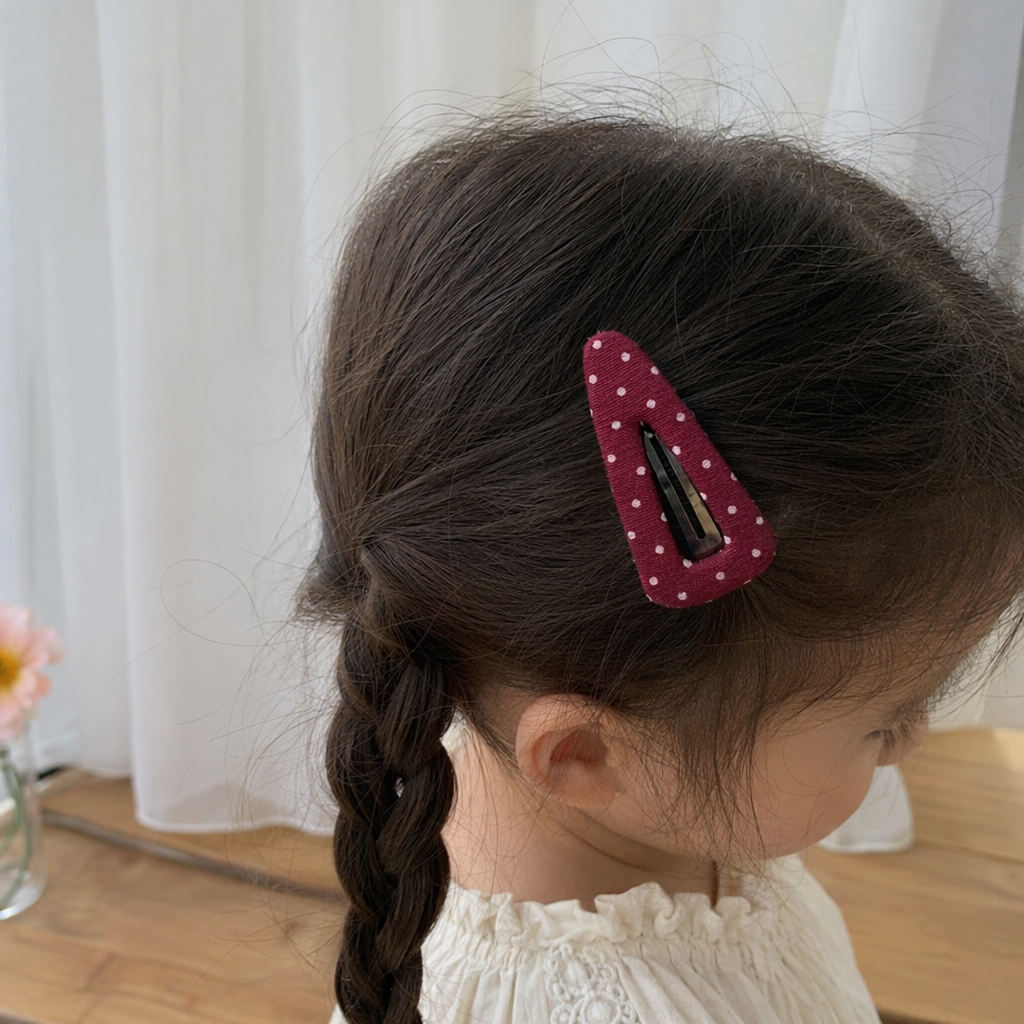 Red polka dot hairpin, small Korean style sweet and cute headwear, single piece details Picture