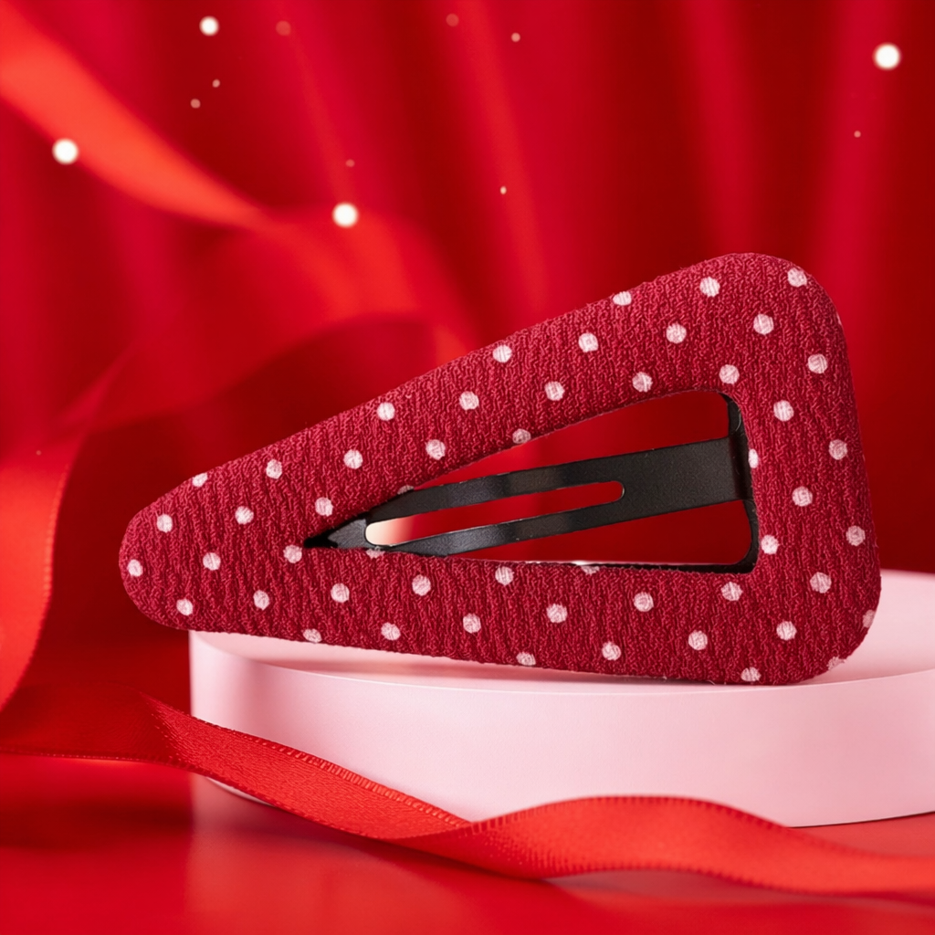 Red polka dot hairpin, small Korean style sweet and cute headwear, single piece Specification image