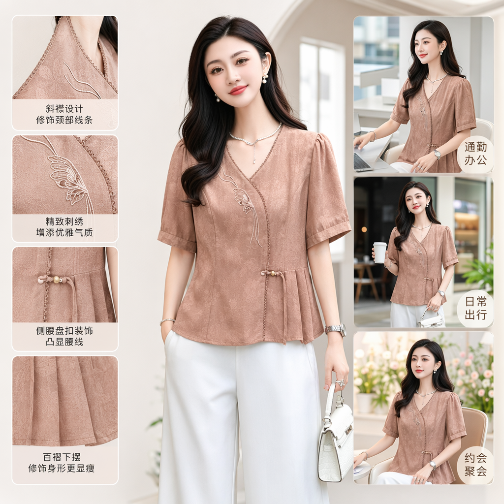 Yajing 26 Summer top paired with women's Chinese-style top