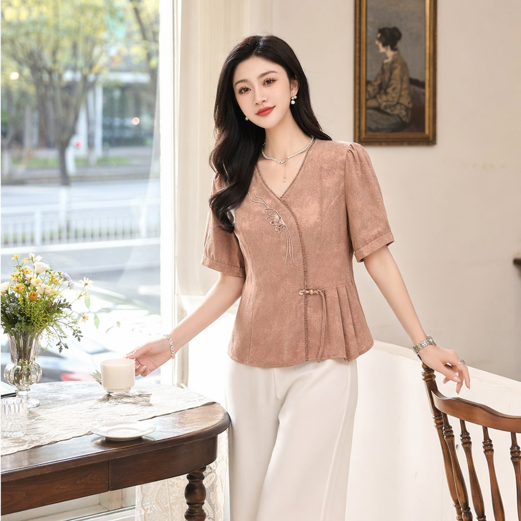 Yajing 26 Summer top paired with women's Chinese-style top details Picture