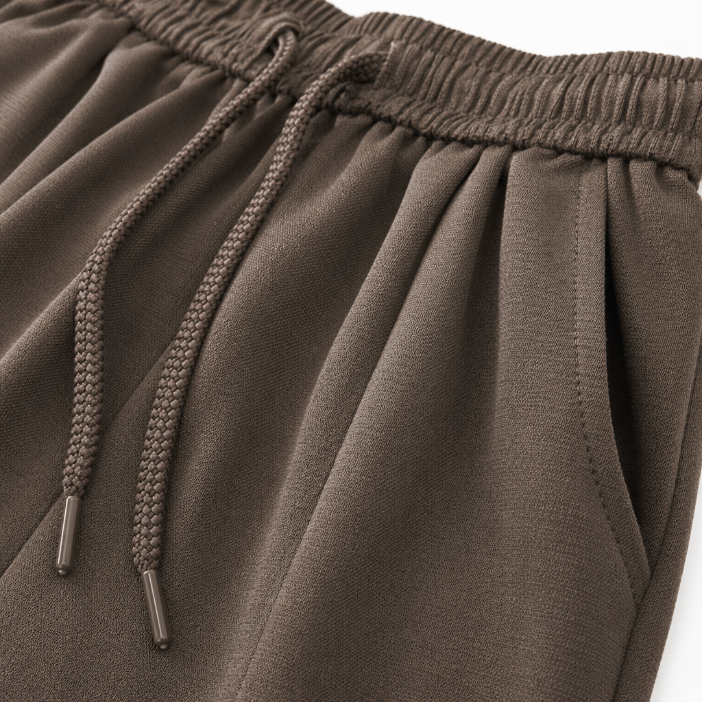 Brown drawstring casual pants for both men and women, loose and slimming sporty tight-fitting trousers Application Scenario