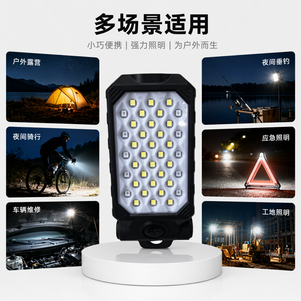 Black LED flashlight, high-intensity rechargeable portable waterproof outdoor lighting tool