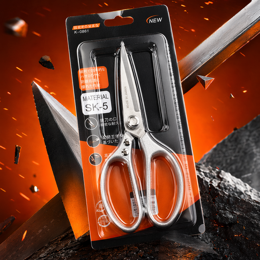 Silver stainless steel fabric cutting scissors, multi-functional household garden pruning scissors Specification image
