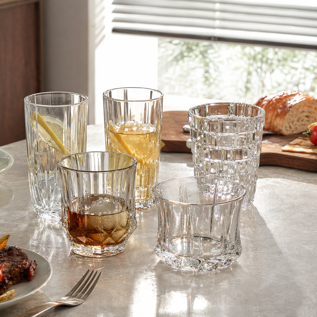 Transparent glass cup, high borosilicate heat-resistant household simple water cup, lead-free eco-friendly tea cup details Picture