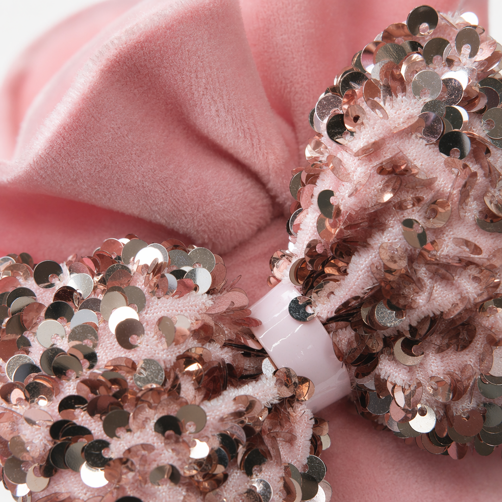 Pink suede slippers with rose gold sequined bow, women's home soft sole anti-slip Application Scenario
