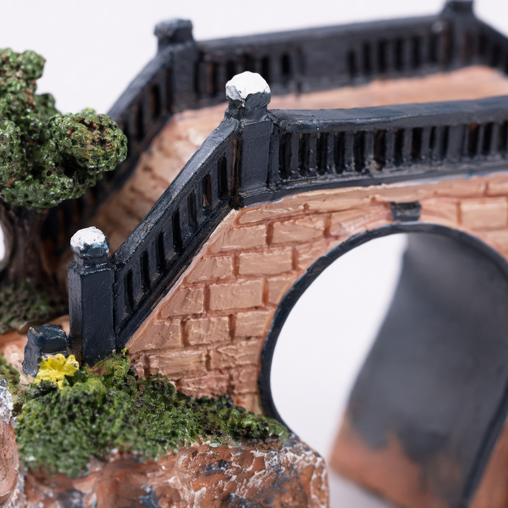 Colorful bridge-shaped fish tank decorative items, simulated water plant landscaping ornaments, Aquarium accessories Application Scenario