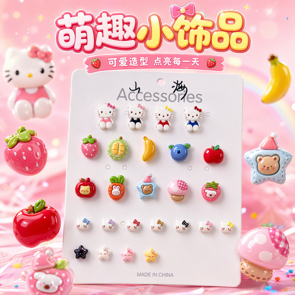 White card cartoon accessory set creative planner decorative stickers Specification image