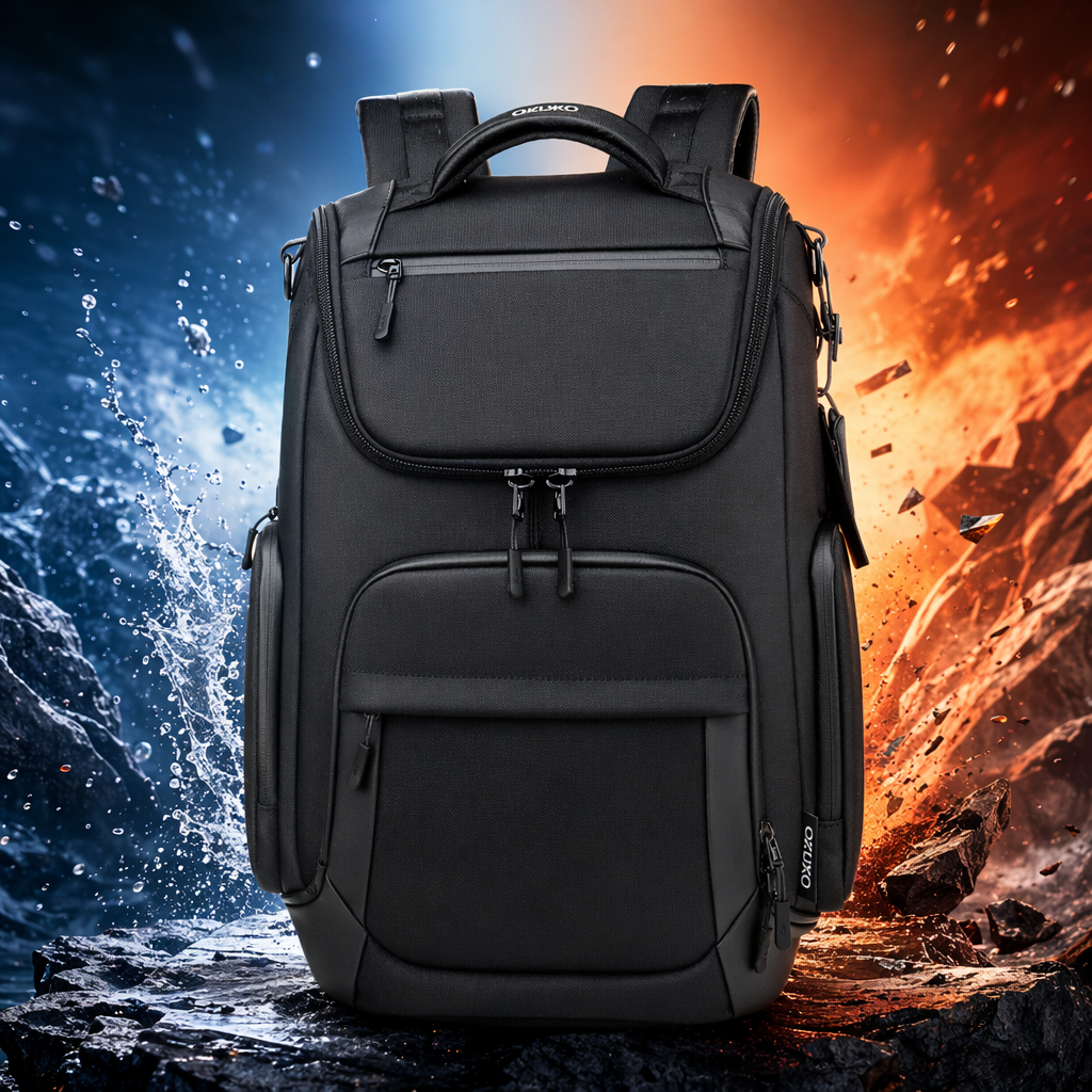 This black backpack is lightweight and large-capacity, suitable for both men and women as a student commuting travel bag Specification image