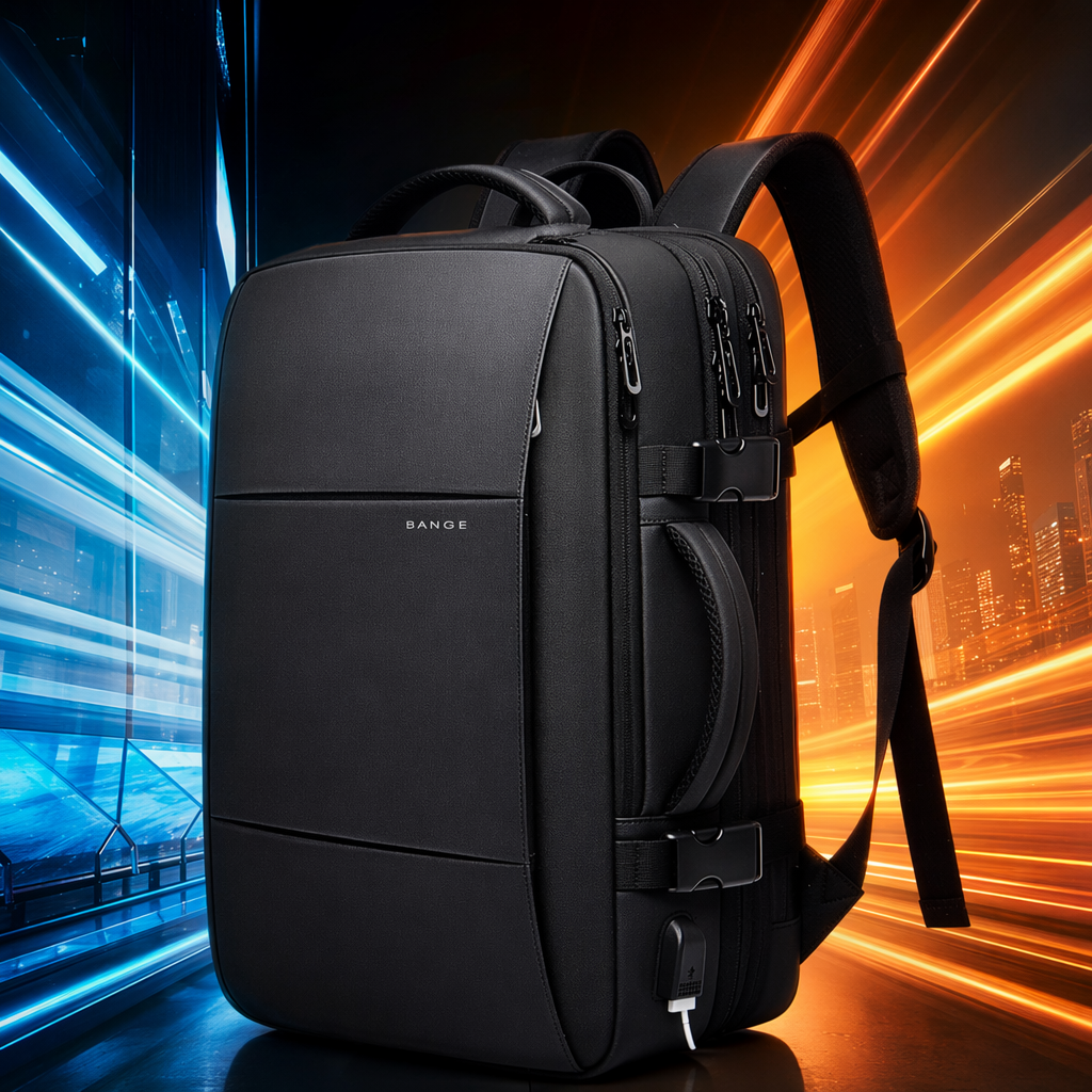 Black backpack, lightweight and large-capacity student commuting travel backpack Specification image