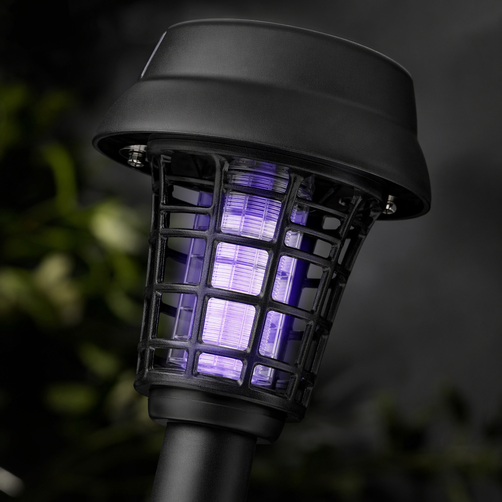 Black mosquito-killing lamp post, outdoor courtyard mosquito repellent lamp, solar-powered charging mosquito repellent Application Scenario