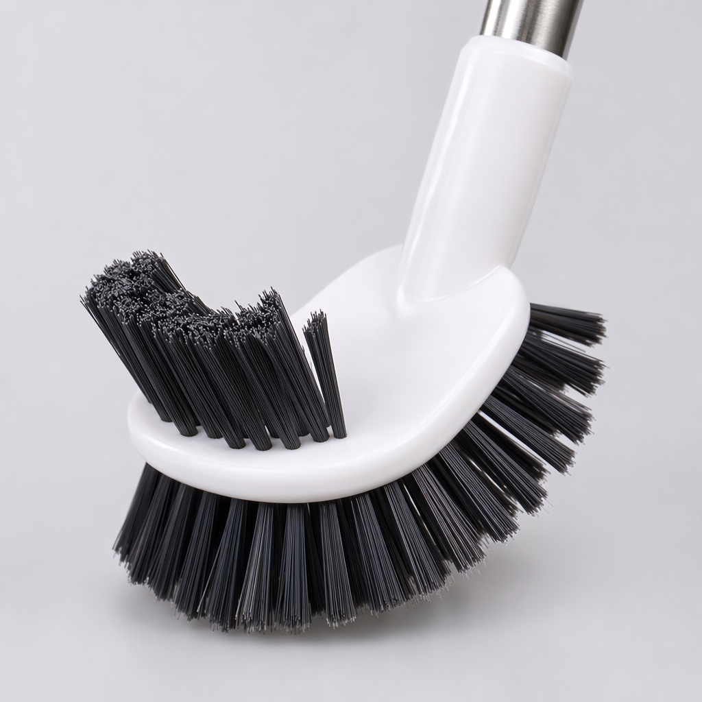 Stainless steel rod double-sided toilet brush, household cleaning brush, powerful stain removal, durable and does not damage the glaze surface Application Scenario