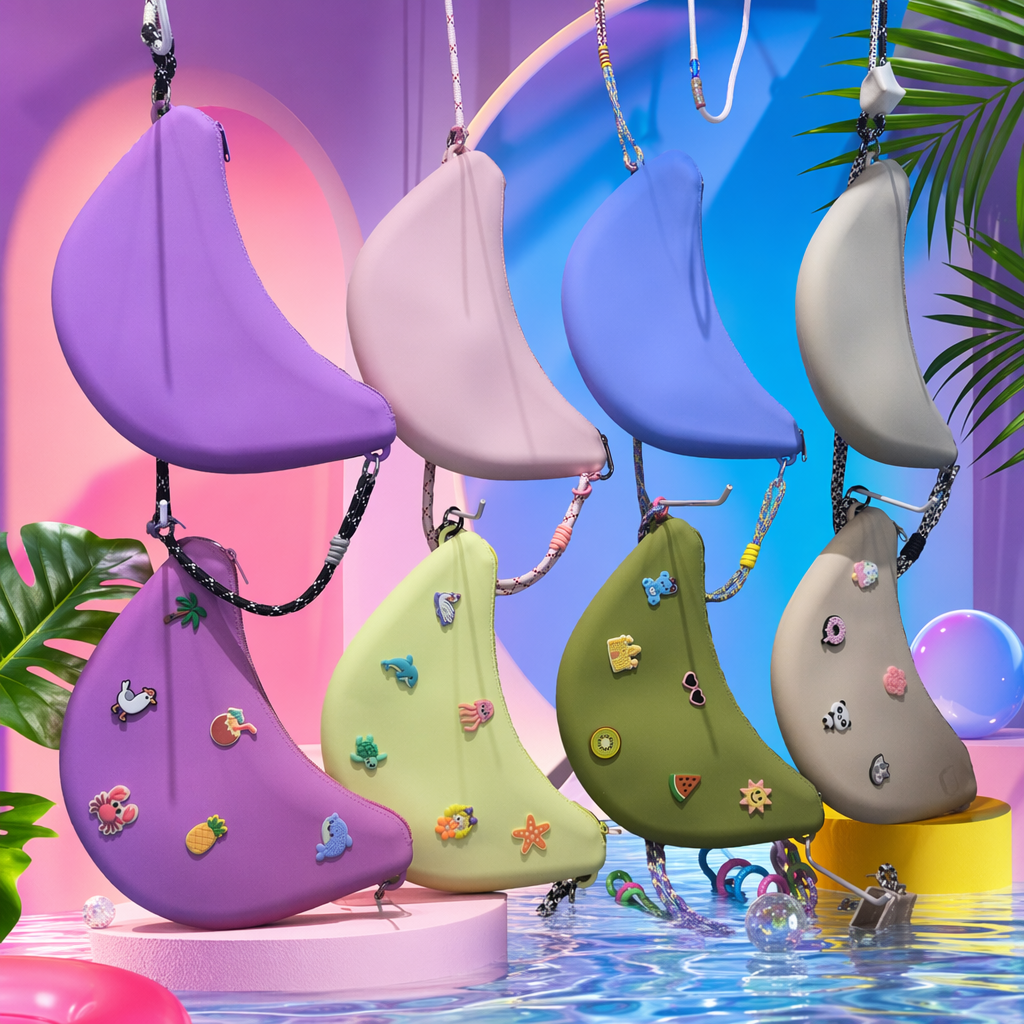 Colorful banana-shaped hanging bag, a cute and creative Korean-style small bag, a fashionable and personalized accessory Specification image