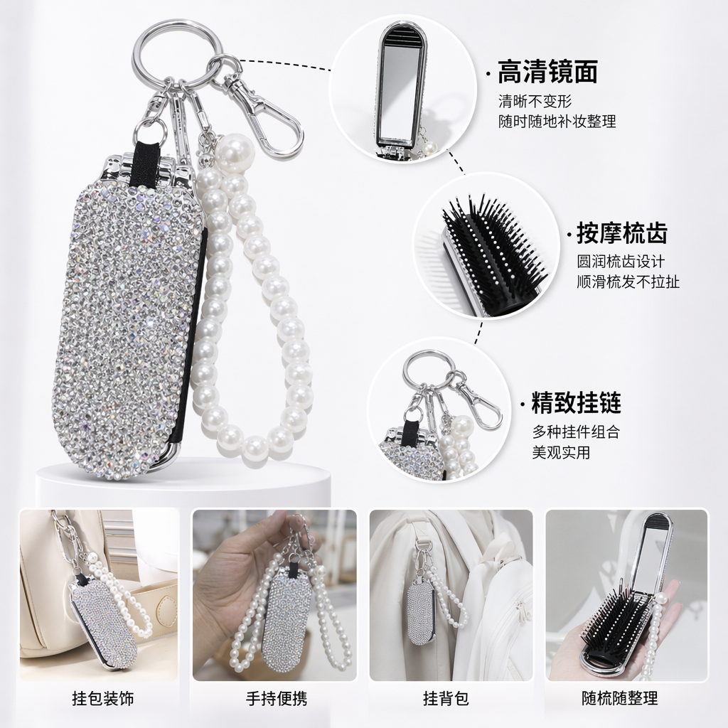 Shiny rhinestone phone case handheld accessories are compatible with multiple models of anti-slip and colorful protective cases